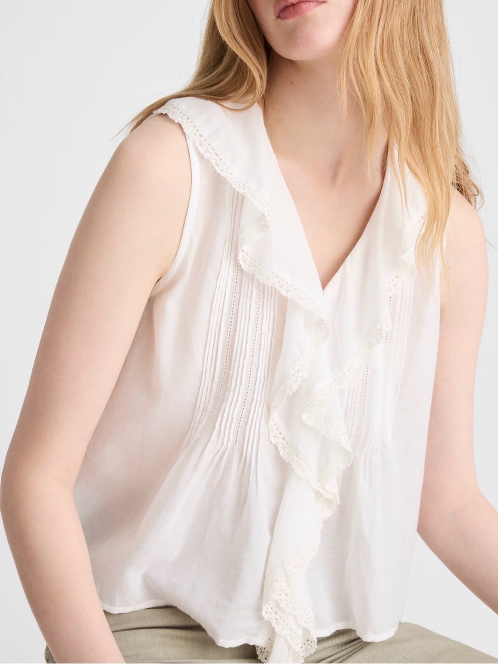 Madewell The Blaire White Sleeveless Top Sz S NWT $88